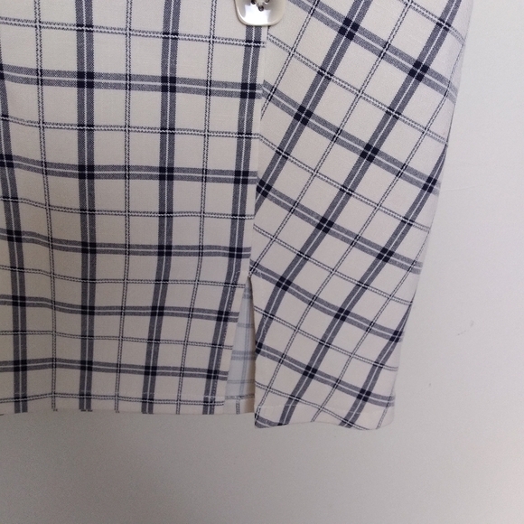 Nasty Gal Blue and White Check Button Front Mini Skirt Size 6 - Picture 6 of 10